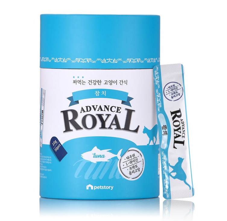 어드밴스 로얄 스틱 짜먹는 고양이 간식 츄르, 50개, 10g 어드밴스 로얄 스틱 짜먹는 고양이 간식 츄르, 50개, 10g