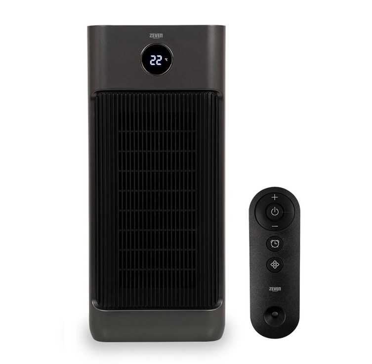 대용량파워 리모컨 PTC 전기 온풍기 히터 온열기 자동온도조절 사무실 업소용 가정용, 블랙리모컨