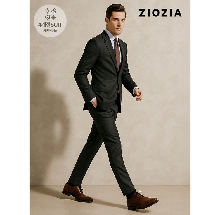 지오지아 트윌조직 그레이 데일리 정장세트 ABD5SB1401 ABD5SP1401 CGR