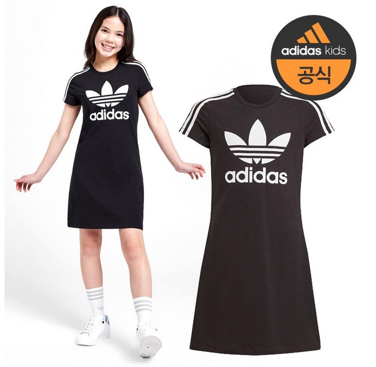 아디다스  130cm 160cm  주니어 성인여성 오리지널 아디컬러 반팔원피스 드레스HK0289