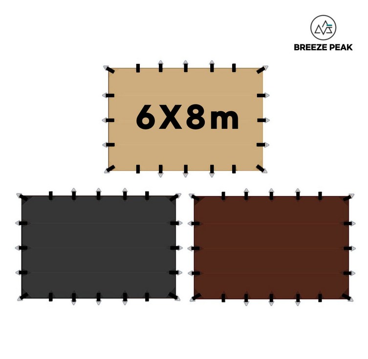 초대형 타프 스크린 블랙 암막 천막 장박 차박 그늘막 실버 코팅 6x8m, 카키 베이지 초대형 타프 스크린 블랙 암막 천막 장박 차박 그늘막 실버 코팅 6x8m, 카키 베이지