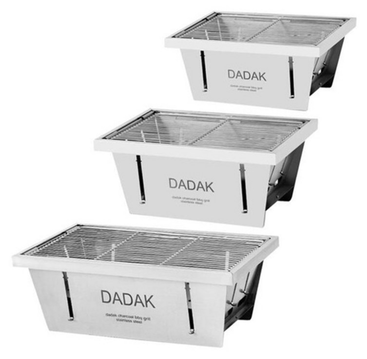 꾸버스 다닥 바베큐그릴 캠핑 접이식 스텐 휴대용 숯불 직화 미니 화로대