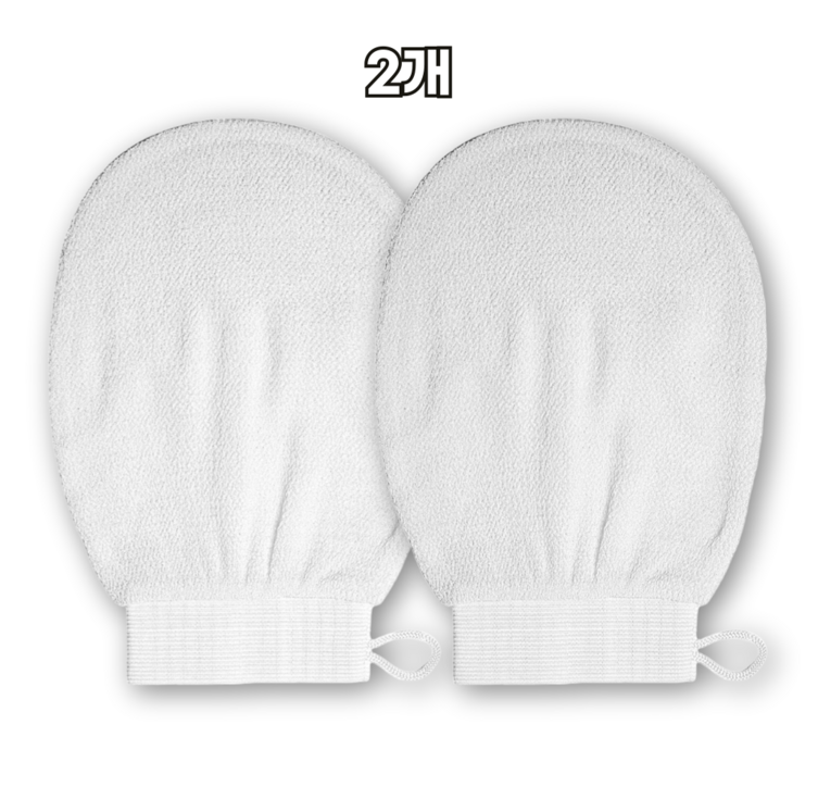 라운지비 저자극 요술 때밀이 때장갑, 1개, 2개입, 화이트