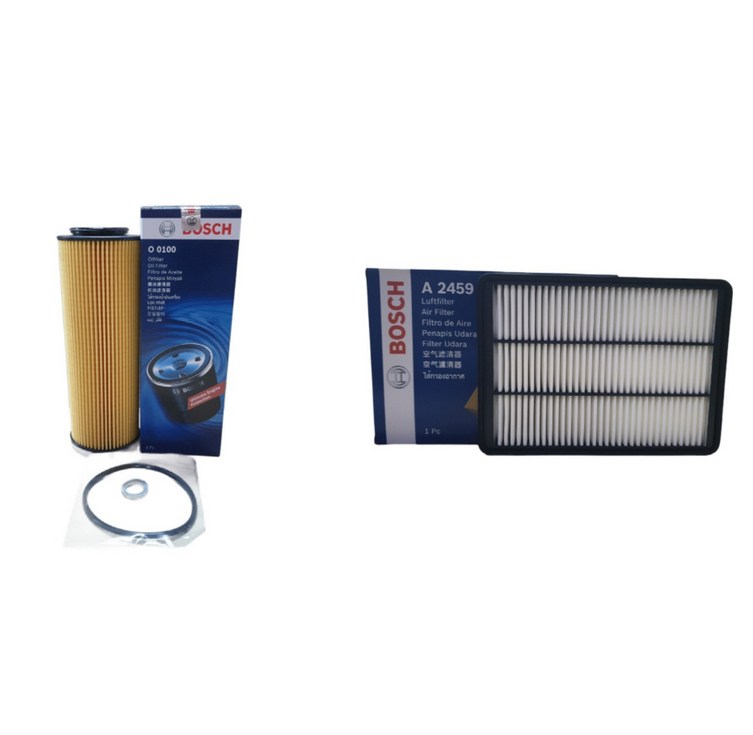 보쉬 엔진 오일 교환 필터 셋트 모하비 HM 3.0 eVGT 오일필터에어필터 O0100A2459, 오일필터 O0100
에어필터 A2459, 1세트