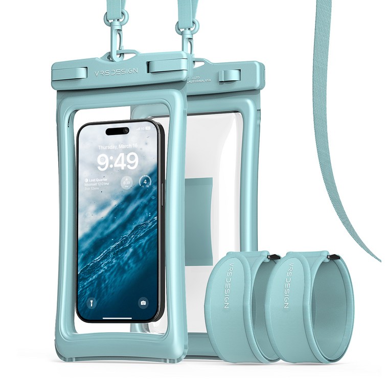베루스 다이브가드 핸드폰 방수팩  스트랩  암밴드 세트, 블루, 2세트