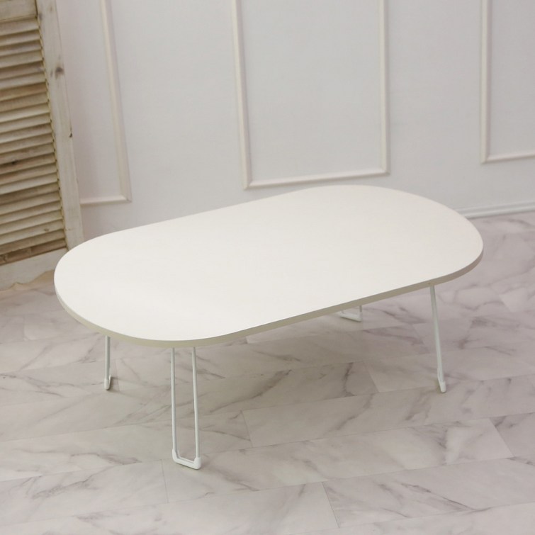 트리팜 LPM 오브제 타원형 접이식 테이블, 그레이 무광