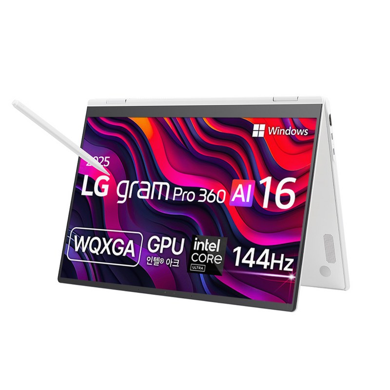 LG전자 2025 그램 Pro 360 AI 16 WQXGA 코어Ultra5 애로우레이크, 에센스화이트, 256GB, 16GB, WIN11 Home, 16T90TP-GA5CK 1