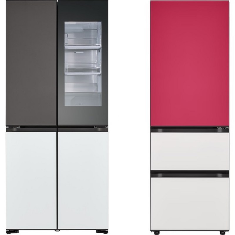 [색상선택형] LG전자 디오스 오브제 컬렉션 컨버터블 세트 글라스 냉장고 + 김치냉장고 김치톡톡 무드업 빅토리아 방문설치, M623GNN3A-K, 색상가변 글라스