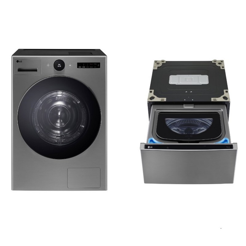 LG전자 트롬 오브제컬렉션 미니워시 세탁기 + 건조기 세트 RD22VSX 4kg + 22kg 방문설치, 모던 스테인리스 1
