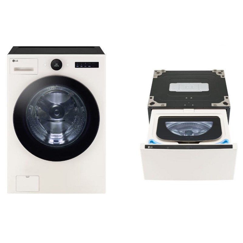 LG전자 트롬 오브제컬렉션 세탁기 + 미니워시 세트 FX25EARX 25kg + 4kg 방문설치, 네이처 베이지 1