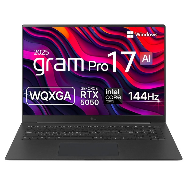 LG전자 2025 그램 프로 AI 17 코어 Ultra5 지포스 RTX 5050, 옵시디안 블랙, 17Z90TR-EA5BK, 512GB, 32GB, WIN11 Home 1