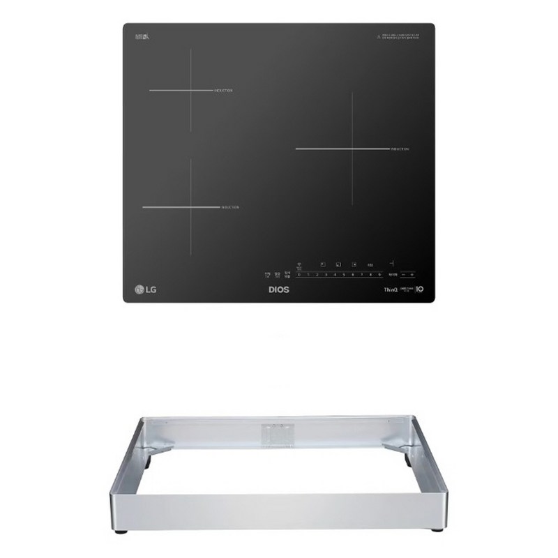 LG 디오스 인덕션 빌트인 3구 전기레인지 다이아몬드 컷팅 글라스 본품 + 프리스탠딩 자재 8.5cm, BEI3GQUOC 1