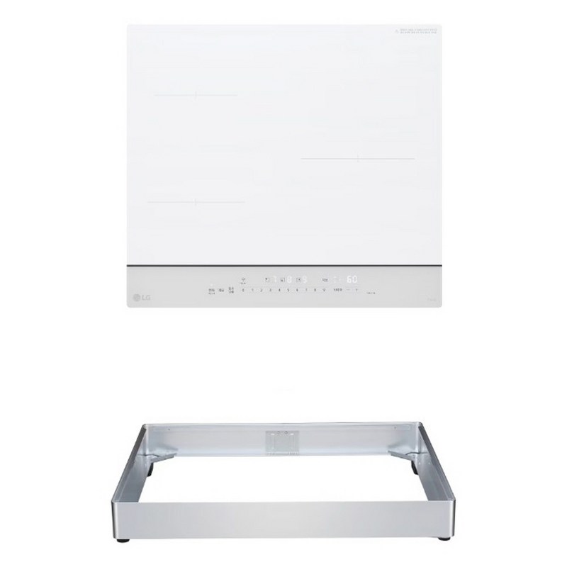 LG 디오스 오브제컬렉션 인덕션 빌트인 3구 전기레인지 미스트 크림 화이트 본품 + 프리스탠딩 자재 8.5cm 방문설치, BEI3WWQLOC 1