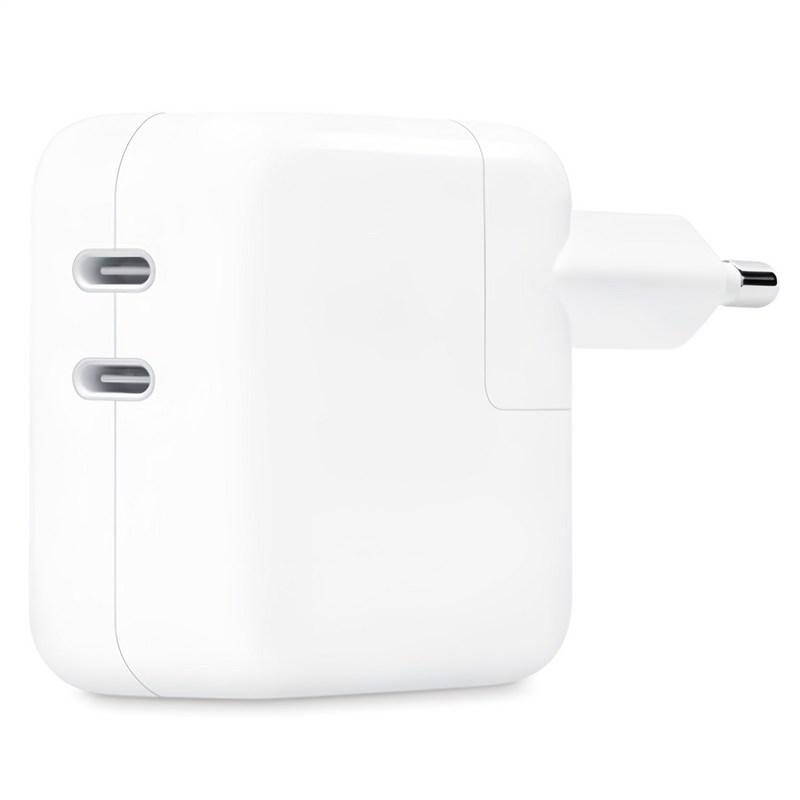 Apple 35W 듀얼 USB-C 포트 전원 어댑터 MW2K3KH/A, 화이트, 1개 1