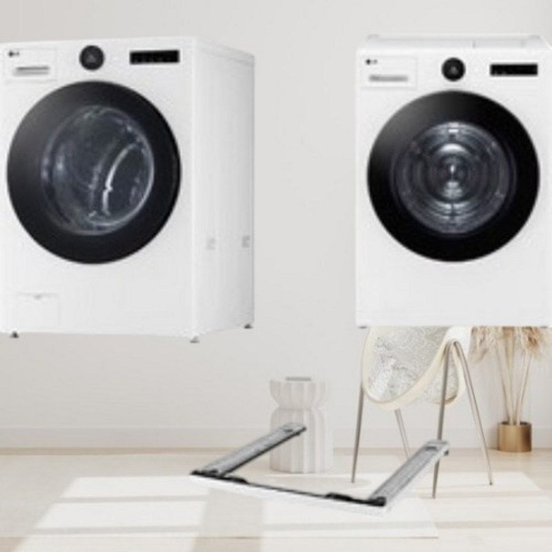 LG전자 트롬 드럼세탁기 + 건조기 + 스태킹키트 KX25WSQ-1WS 25kg + 21kg 세트 방문설치, 릴리 화이트 1