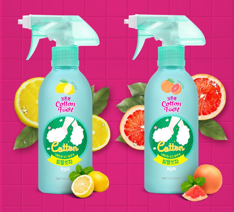 온더바디 코튼풋 발을 씻자 풋샴푸 자몽민트향, 385ml, 5개 - thumb image