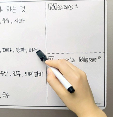 리빙선데이 고무자석 냉장고 일상 메모 화이트보드 기본형 + 자석 마카펜 2종 세트 - thumb image