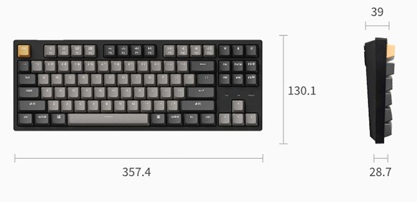 키크론 C1 Pro RGB 기계식 핫스왑 저소음 갈축 유선키보드, 텐키리스, 혼합색상, C1P-H7 - thumb image