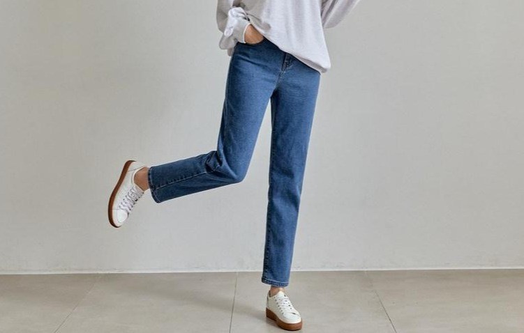 여성용 워싱 안밴드 일자 배기진 76087 - thumb image