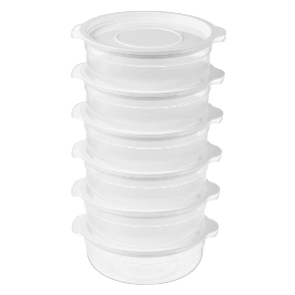 코멧 키친 전자레인지용 보관용기 450ml, 1세트, 그레이6개+화이트6개 - thumb image