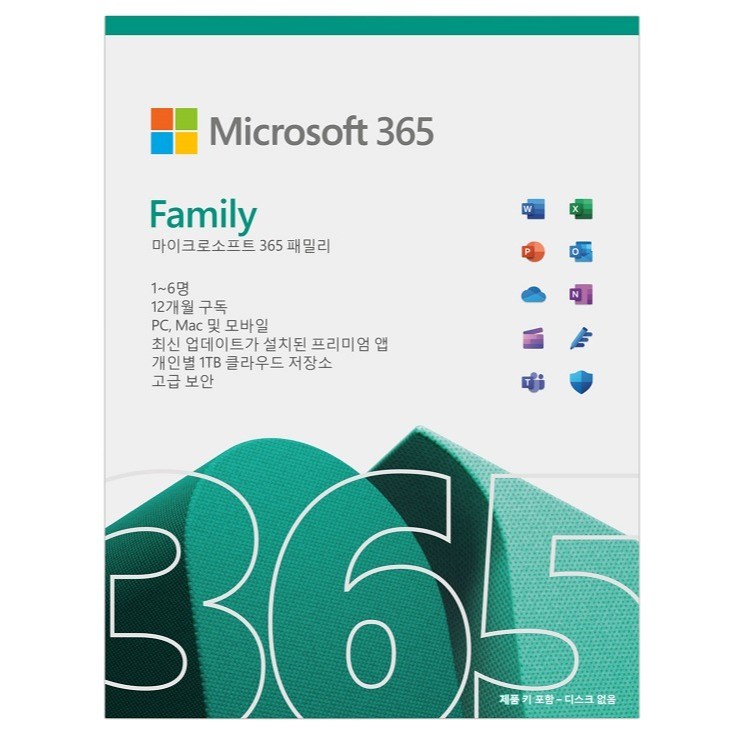 마이크로소프트 365 패밀리 오피스 PKC P10 6GQ-01936 - thumb image
