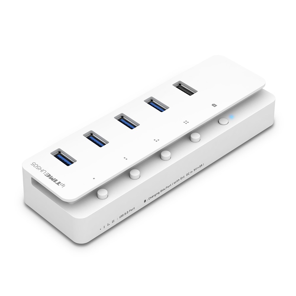 ipTIME 5포트 USB허브 UH505, 화이트 - thumb image