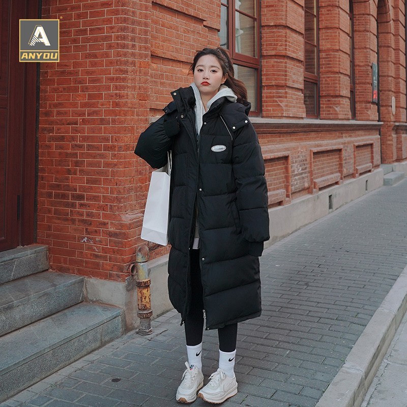 롱패딩 여성 따뜻한 롱패딩 롱 후드 코트 저온내한 국내배송 - thumb image