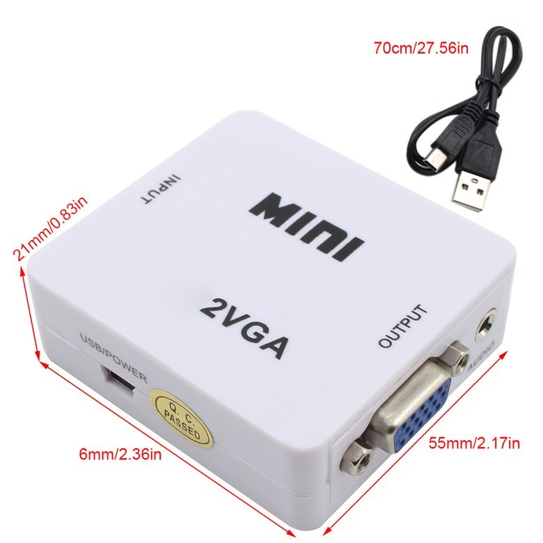 PC 노트북에서 HDTV용 미니 HDMI 호환 VGA 오디오 1080P 컨버터 어댑터 - thumb image