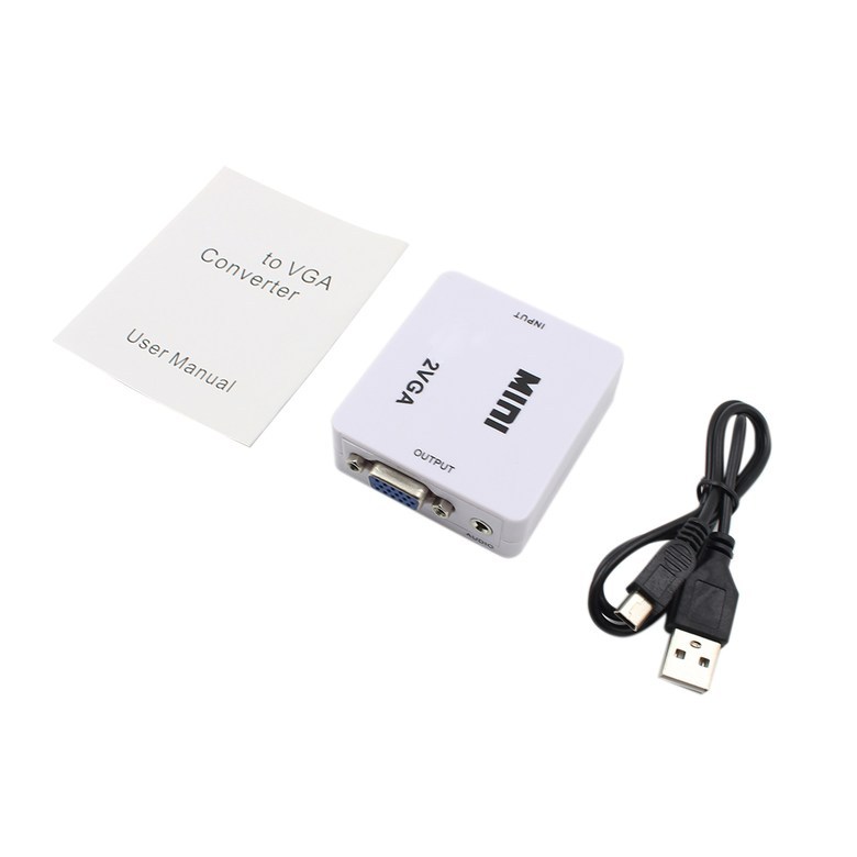 PC 노트북에서 HDTV용 미니 HDMI 호환 VGA 오디오 1080P 컨버터 어댑터 - thumb image