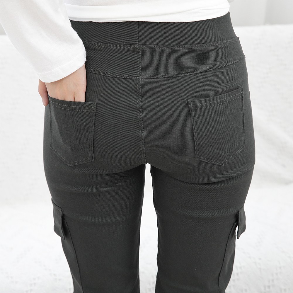 빅빅몰 마약스판 히든밴딩 코튼 바지 여성 슬림 팬츠 여성 빅사이즈 봄 가을 - thumb image