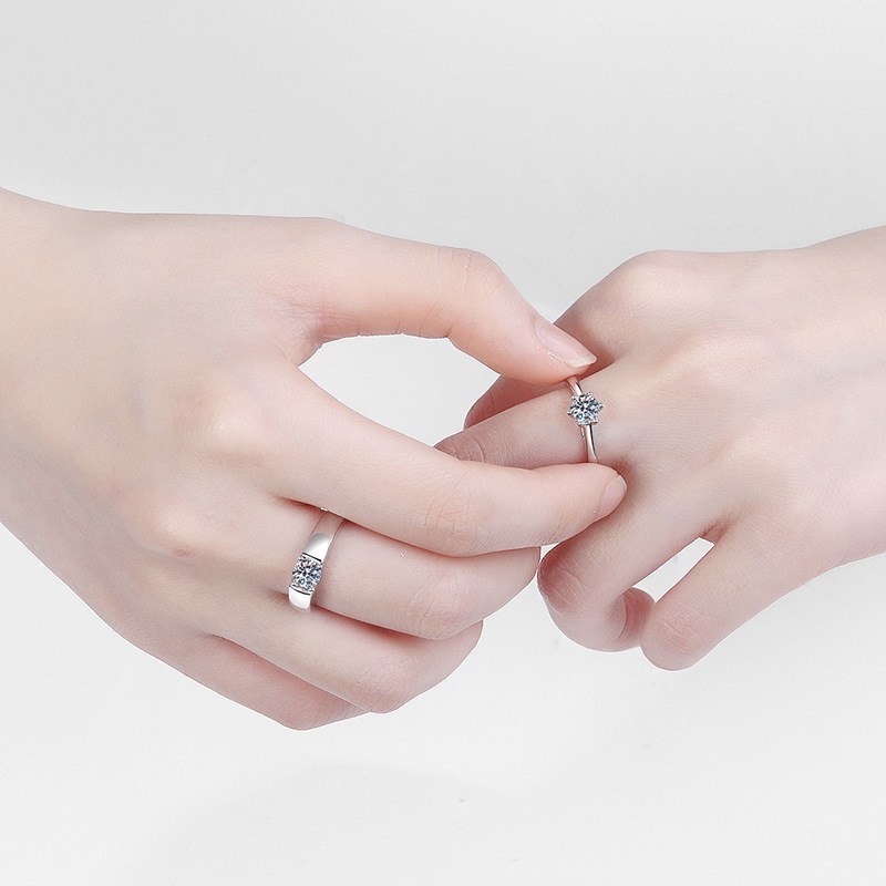 RC02SET Silver 실버 사랑의 서약 은반지 커플링 - thumb image