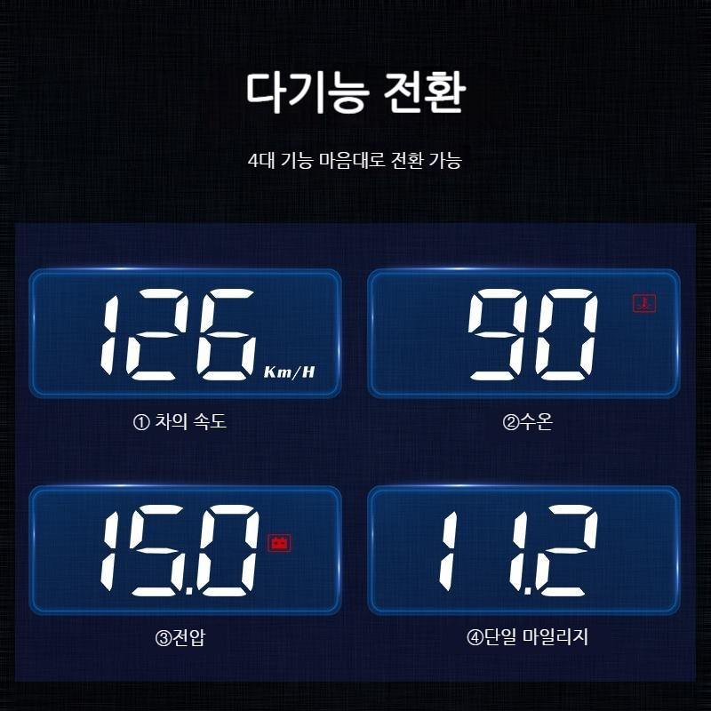 [본토출하]차량용 헤드업 디스플레이 M3 OBD타입 자동차 HUD 속도 200+ 보이기 자동 조절 밝기, 1개 - thumb image