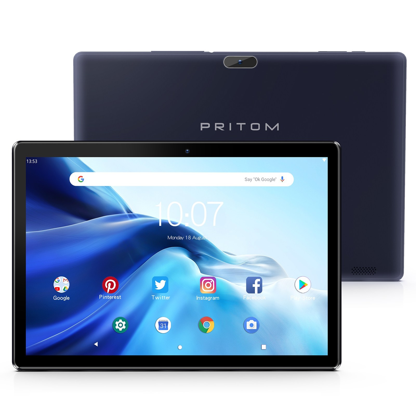 PRITOM 태블릿PC 안드로이드 태블릿 64GB (메모리 카드로 확장 512G 가), 검정 Black - thumb image