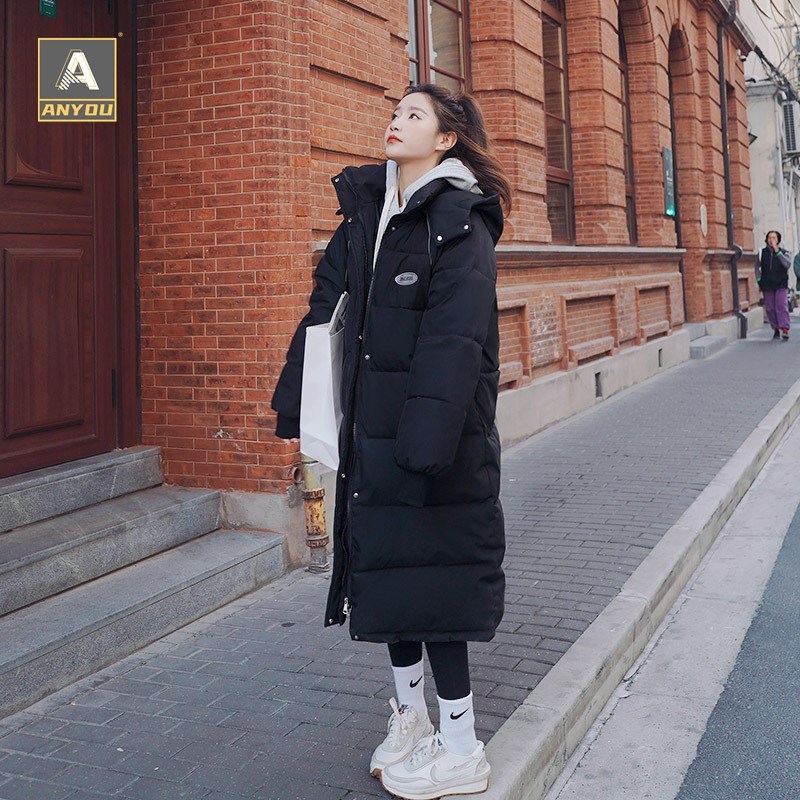 롱패딩 여성 따뜻한 롱패딩 롱 후드 코트 저온내한 국내배송 - thumb image